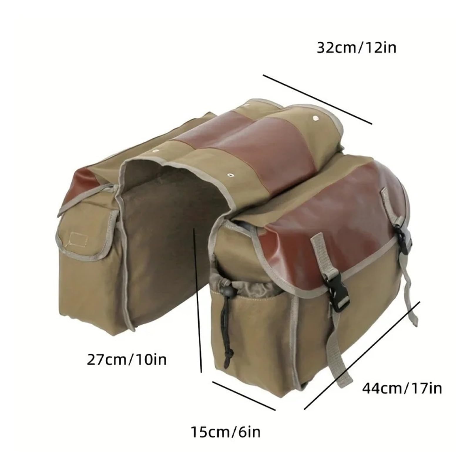 Bolsa Lateral Multifuncional for Bicicleta, Estante Trasero de Gran Capacidad, Lona Resistente al Desgaste, Compatible con Almacenamiento eléctrico Motocicleta(Brown)