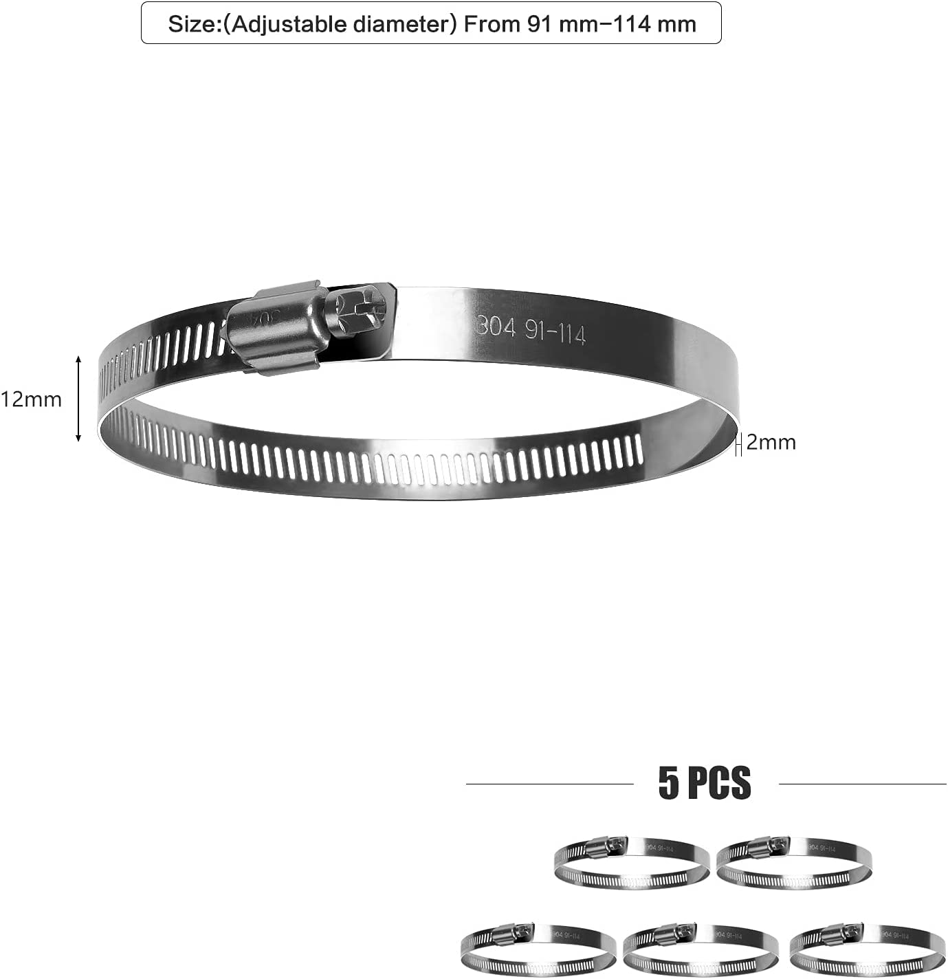 Lot De 6 Colliers De Serrage Jubilee - Acier Inoxydable 304 - 40-63mm