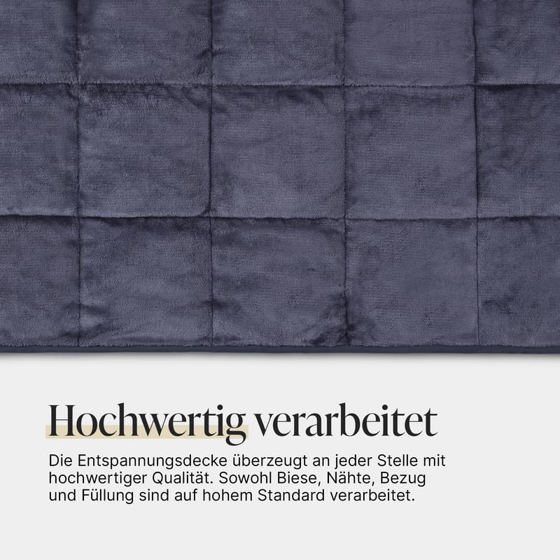 Bestlivings Gewichtsdecke 135x200cm - Entspannungsdecke 9kg - Anti Stress und Therapiedecke Anthrazit - Öko Tex - beschwerte Kuscheldecke mit Glasperlenfüllung
