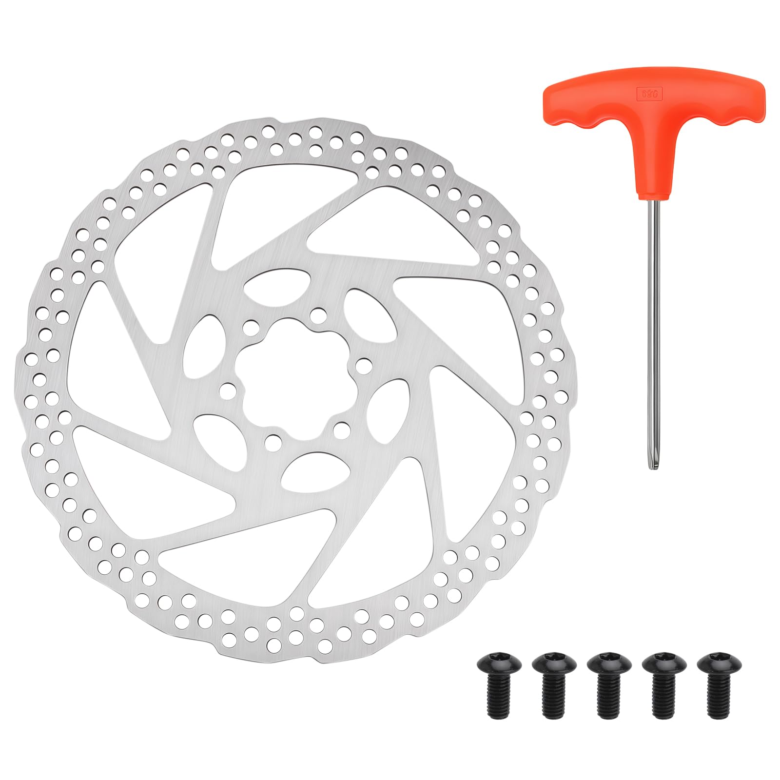 180mm Freni a Disco Bici, Disco Freno Mtb in Acciaio Inossidabile 1cr13 Freno a Disco a 6 Fori Distanza Relativa Tra i Fori 44mm Adatto per Mountain Bike e Bici da Strada