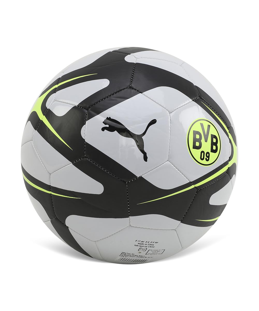 PUMA |Borussia Dortmund Shiny TPU Culture Football | Silver Mist-Black | 5