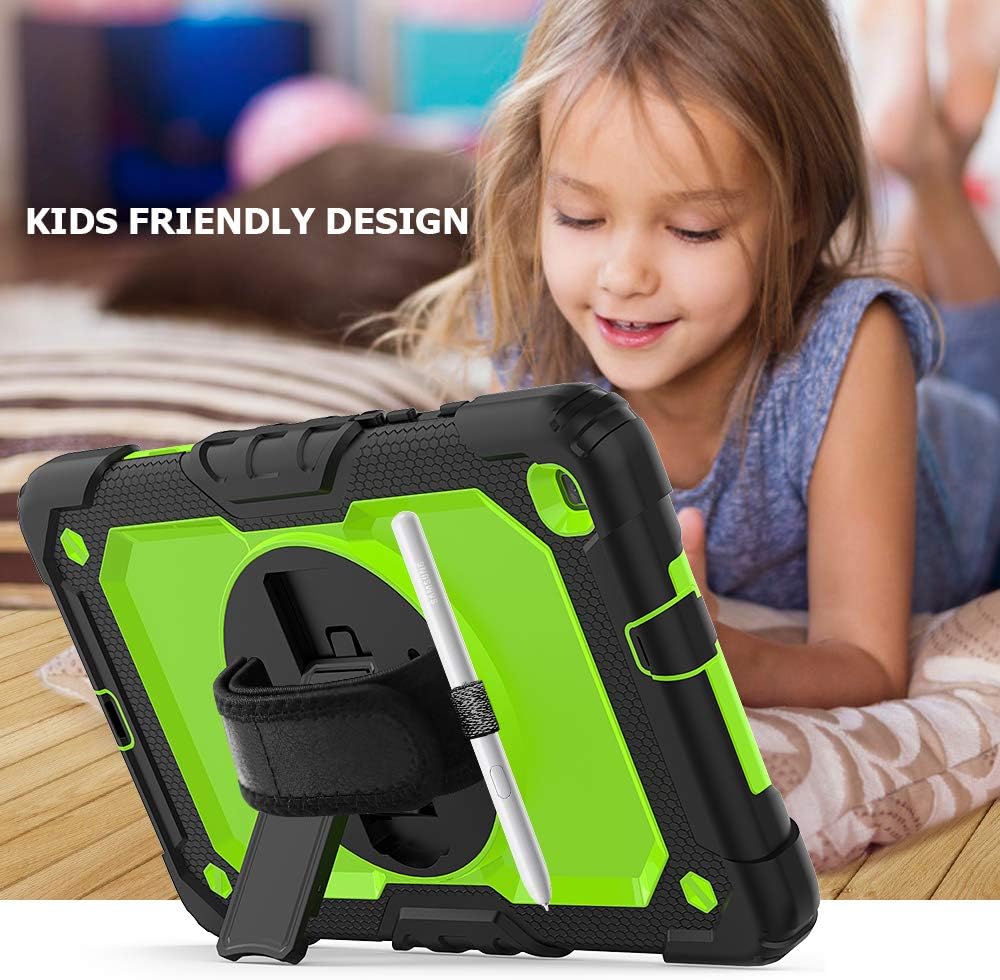 Samsung Galaxy Tab A 8.0 Case 2019 for Kids | Galaxy Tab A 8.0 Case SM-T290/T295/T297 with Kickstand & Screen Protector| Blosomeet Shockproof Protective Cover w/Hand Shoulder Strap | Green