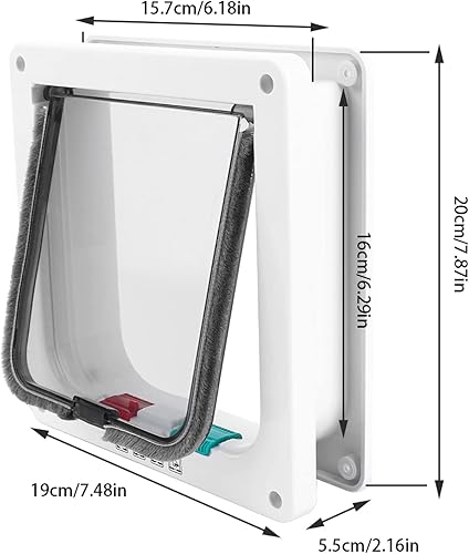 Miniatura 3 de Solapas para gatos con puerta Tunnelfor Upvc, tamaño M de 4 vías con cerradura para mascotas y gatos pequeños para el cuidado de mascotas, tamaño M 4