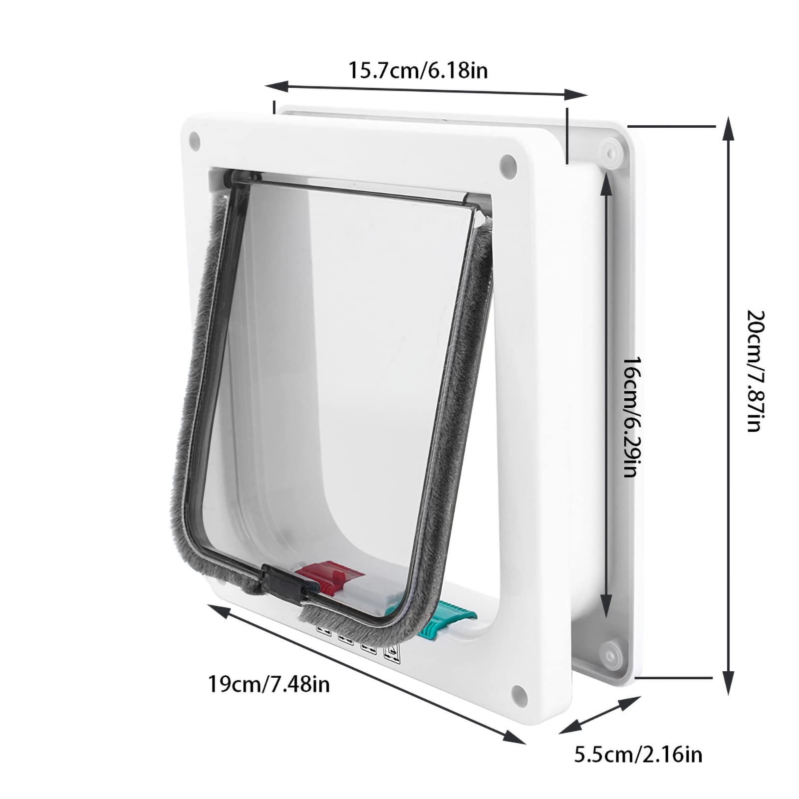 Gavigain 4 Way Lockable Pet Door, Weatherproof and Energy Efficient, Easy DIY Installation, for Cats and Small Dogs