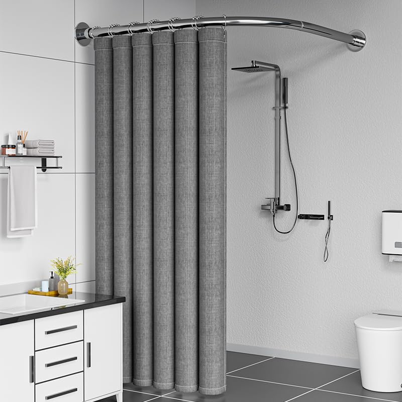 Rail de rideau de douche en L extensible idéal pour aménager un vestiaire moderne