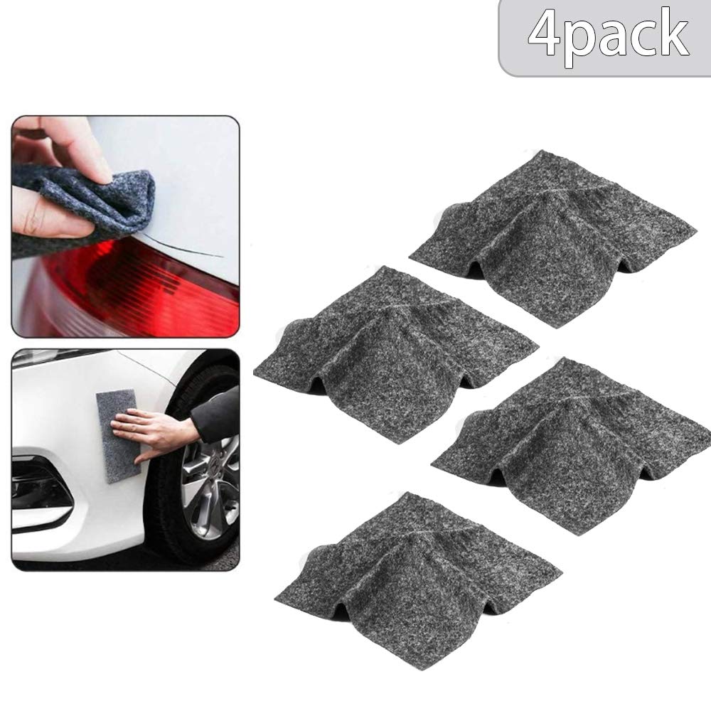 4 Pack Upgraded Car Scratch Remover Cloth Nano Cloth For Car Light Scratch Repair Multipurpose Paint Scratch Repair Cloth (4Pack)