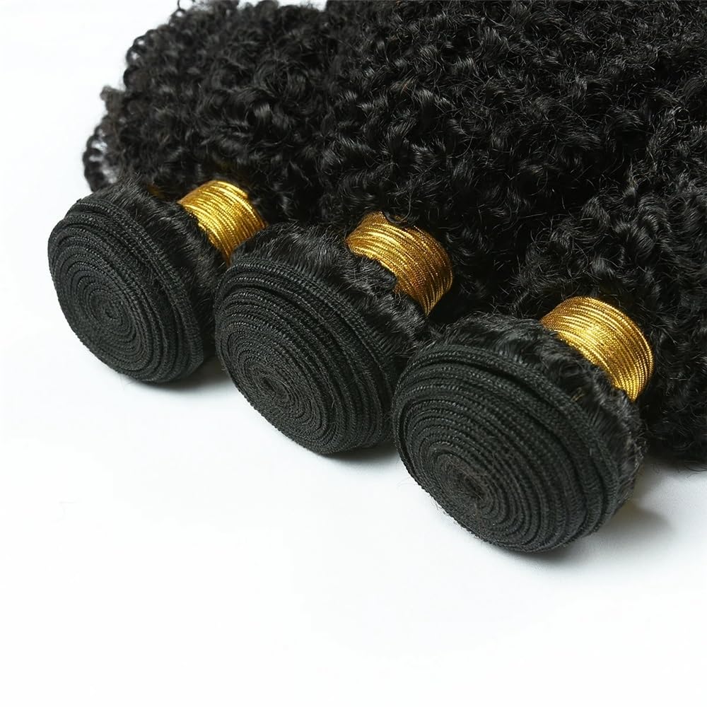 Wiązki Kinky Curly z prawdziwych włosów dla czarnych kobiet, Afro Kinky Curly Bundles, tkane prawdziwe włosy, 3 wiązki z treskami do włosów Clip in (24 24 24)