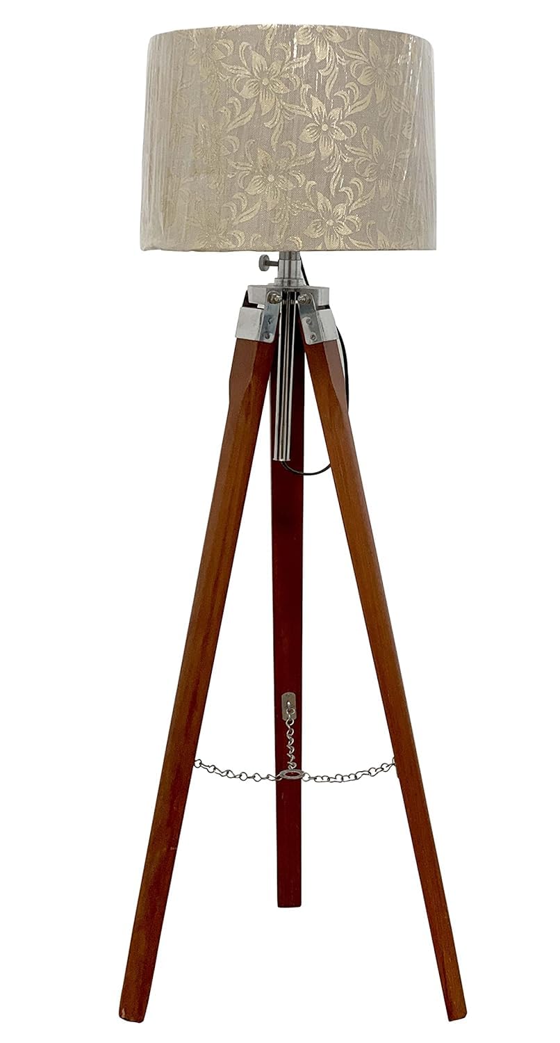 Nautical Floor lamp Antique Vintage Wooden Tripod Stand lamp Room Corner Shade lamp Bedroom Living Room Floor lamp Home Decorative Lamp Christmas