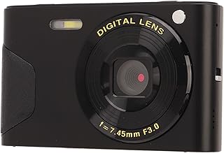 Câmera digital de 30 MP, câmera de vlogging de foco automático de zoom 8x, câmera digital infantil apontar e disparar com tela HD TFT de 2,7 polegadas, reconhecimento facial, função de tempo, resolução de vídeo 1080p