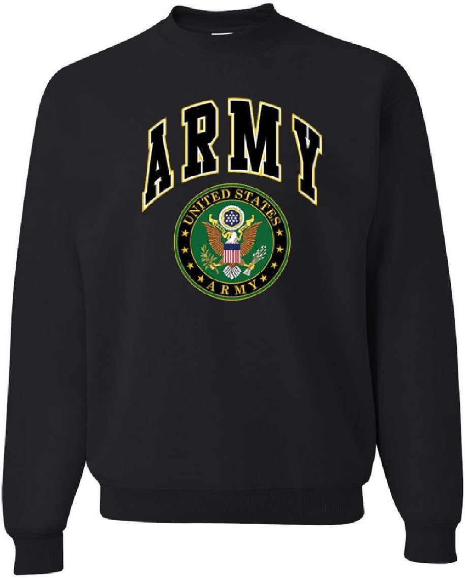 Tee Hunt United States Army Crew Neck Sweatshirt Army Crest Patriotic