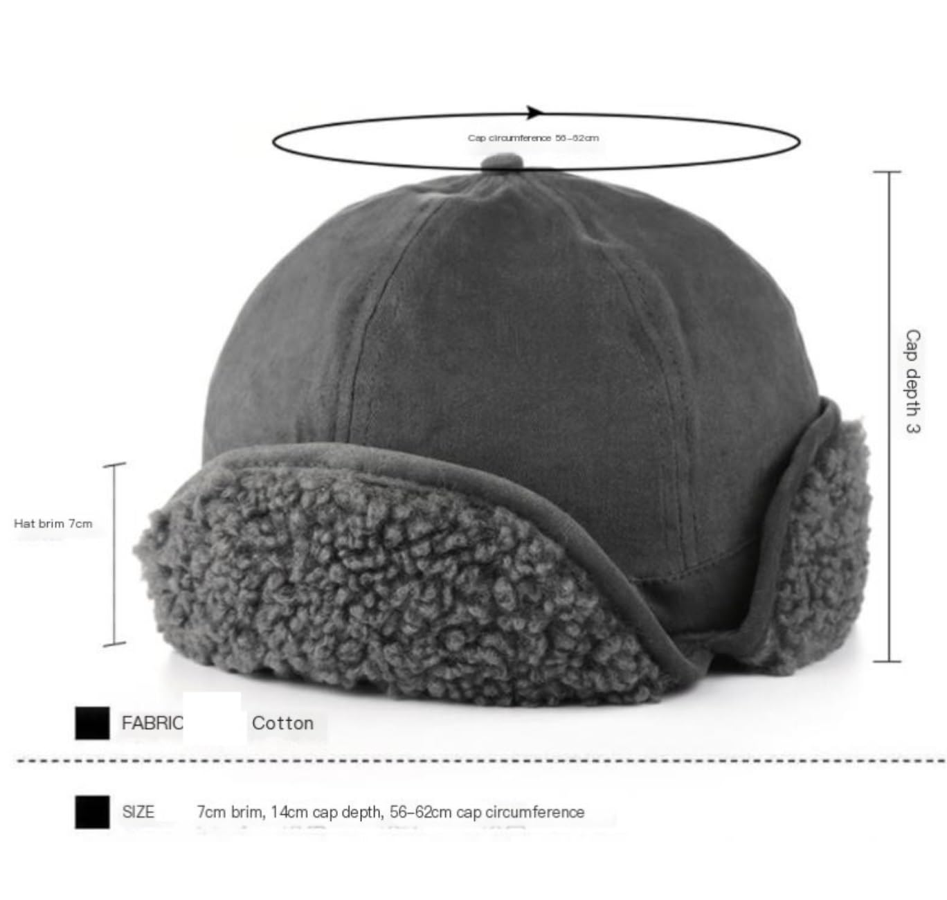 Cappello Inverno Cappelli Invernali Unisex Cappello da Pilota Invernale Caldo con Patta in Agnello Termico Berretto(G)