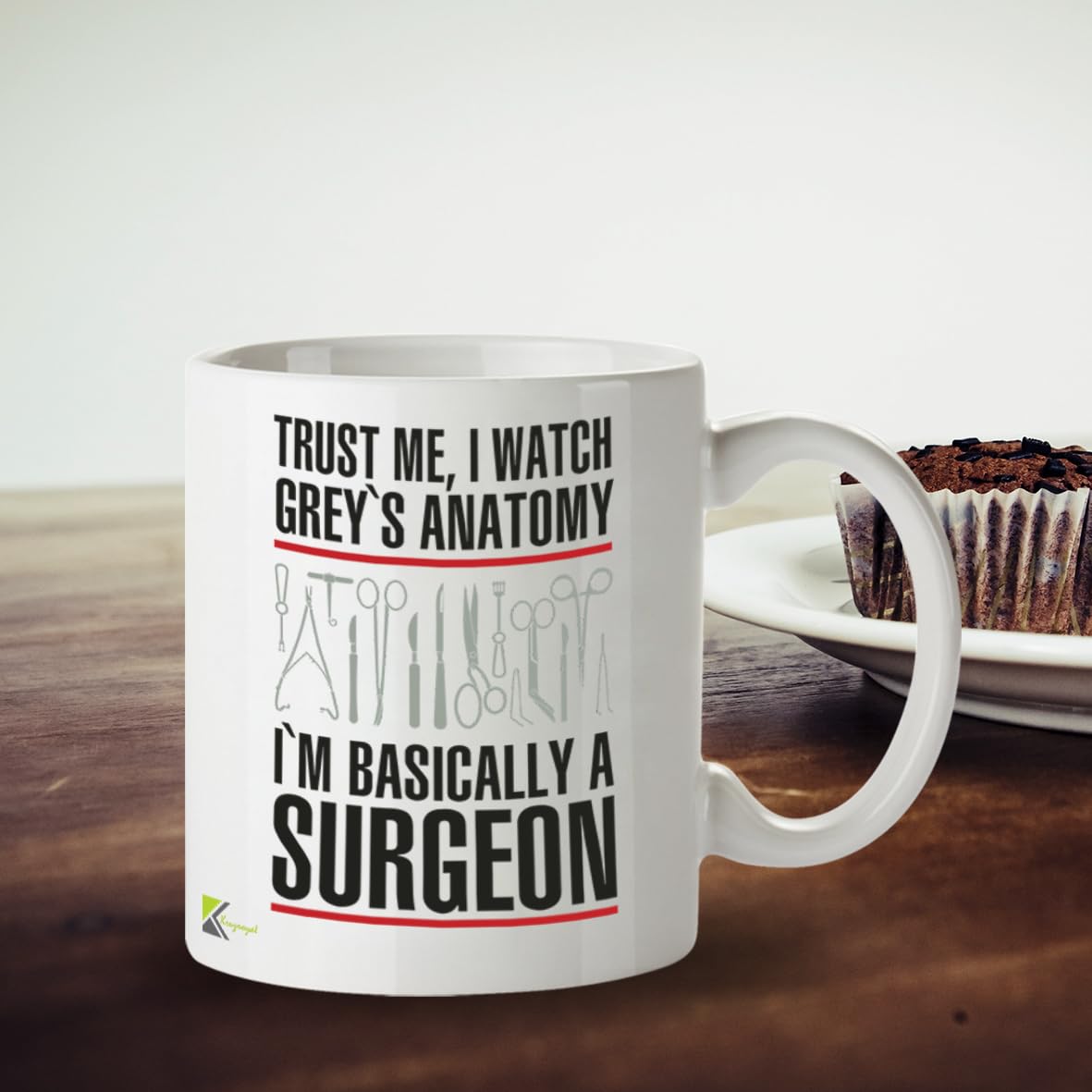 "Trust Me, I'm A Grey's Anatomy Surgeon" Untersetzer - Witziger MDF-Untersetzer 9x9 Cm, Hochglanz