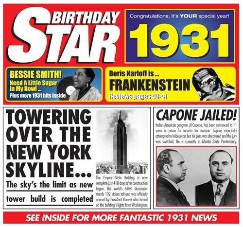 1930 Birthday Gifts - 1930 Chart Hits Cd And 1930 Birthday Star Card