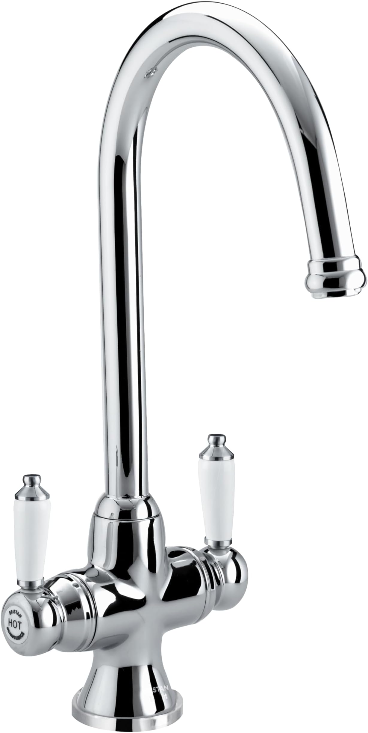 Renaissance Traditional Kitchen Tap - Swivel spout, Two Lever EasyFit Chrome Kitchen Sink tap, RS SNK EF C