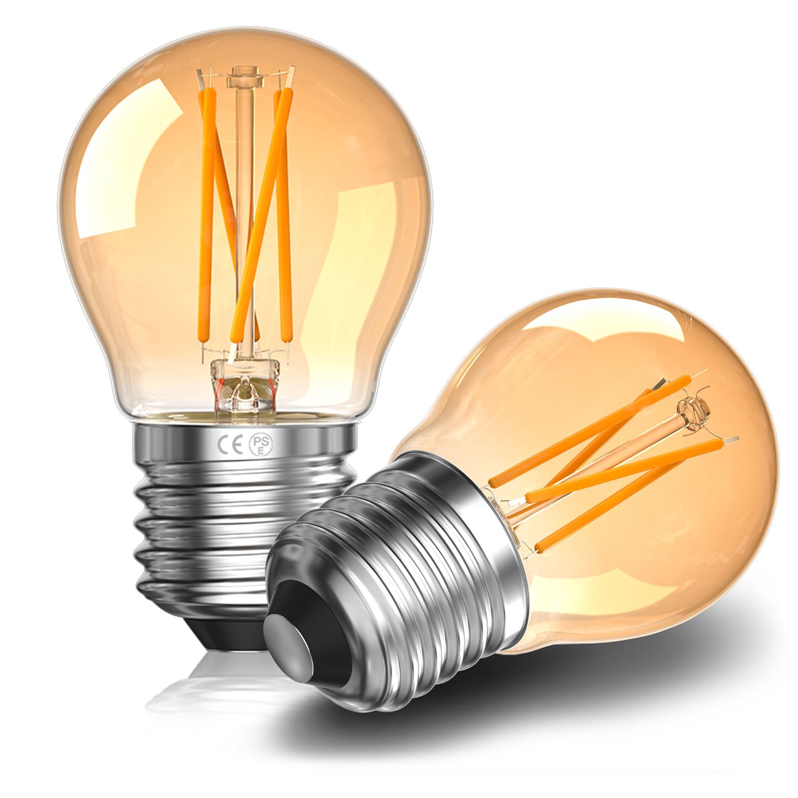 Lamptobe E27 Golf Ball Bulb 4W Dimmable Mini Screw Light Bulb, 40W Equivalent, 2700K Warm White, 380LM