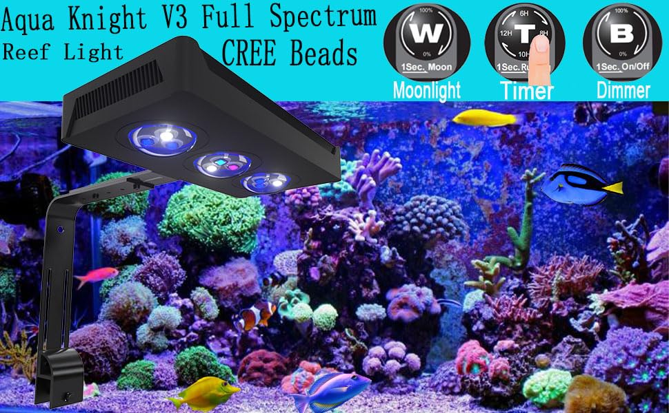 Amazon.com : Aqua Knight 30W Reef Light for Coral SPS LPS Nano