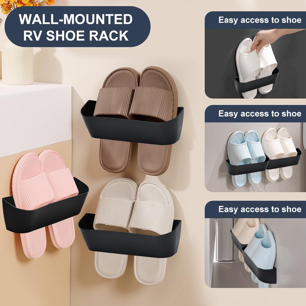 Domemit Wandmontage Schoenenrek, Camper Schoenhanger, 2 Manieren Installatie, Caravanaccessoires, Essentiële Gadgets, Deurschoenhangers, 4 Stuk