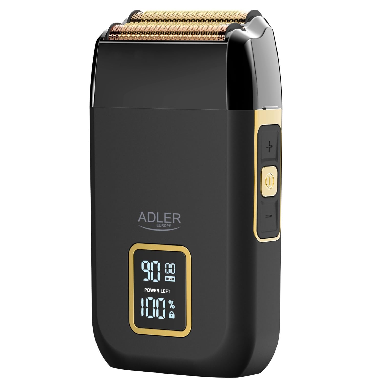 ADLER EUROPE AD 2947 profesjonalna golarka foliowa z podwójną głowicą golącą, folia tytanowa, 3 prędkości 7500-8500 obr./min, wyświetlacz LCD, USB-C, akumulator litowo-jonowy 1400 mAh