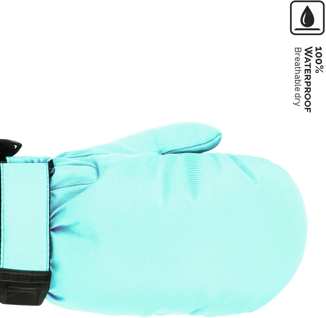 HIGHCAMP Kids Long Cuff Winter Snow Ski Mitten with Zipper Waterproof Gloves for Toddler Boys Girls - Image 5