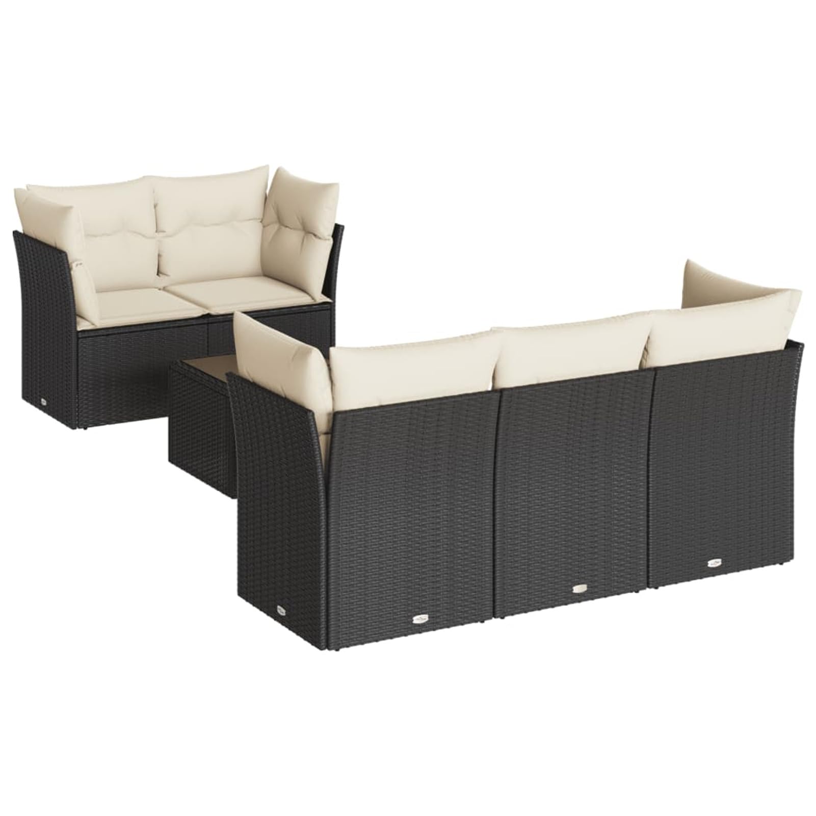 ShGaxin Zestaw sofy ogrodowej 6 sztuk i poduszek z rattanu syntetycznego, sofa ogrodowa na zewnątrz, sofa ogrodowa Taras, Sofy tarasowe, meble ogrodowe ogrodowe - 3217246