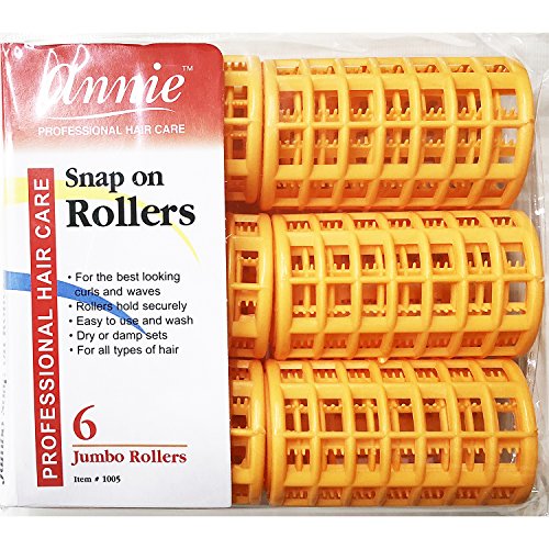Annie Snap on Rollers #1005, 6 Count Orange Jumbo 1-1/2 Inch (3 Pack)