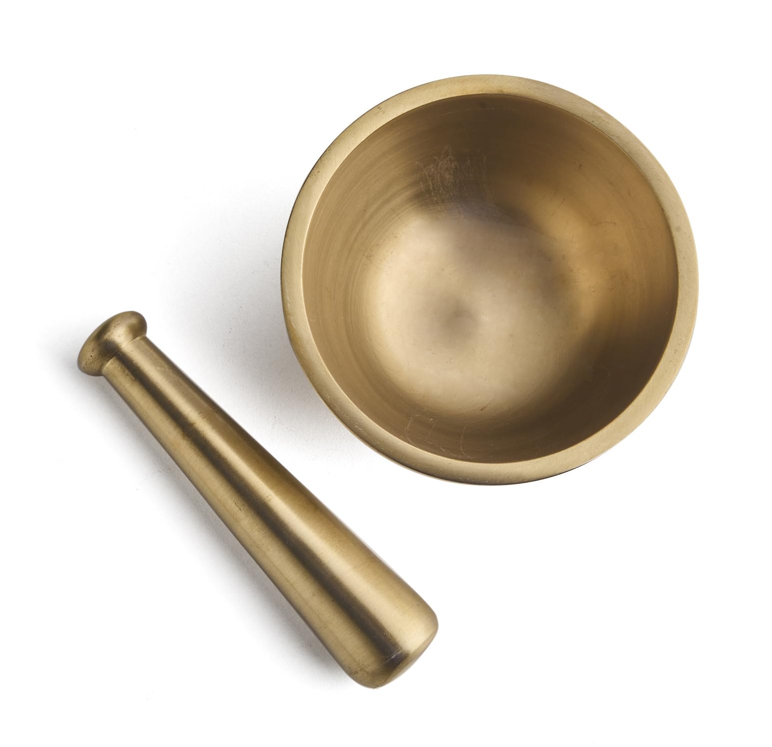 Esplanade Mortier en laiton pour cuisine – Okhli 10,2 cm pour broyer les épices, les herbes – traditionnel Imam Dasta, Kharal, Kundi