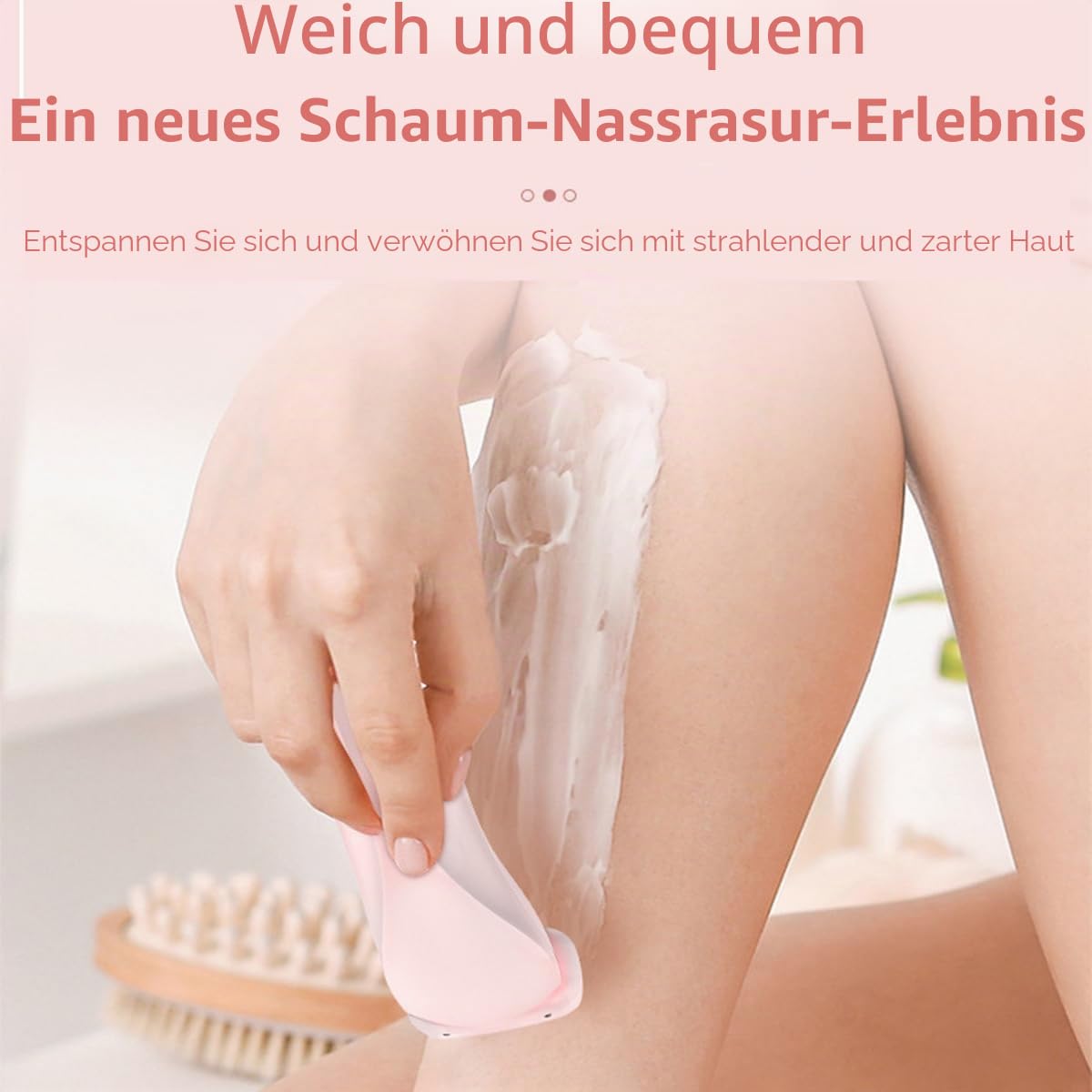 Sommer Starter Set, Rasierer - Für Seidig Glatte Haut, Rasierer Damen, Ipx7 Wasserdicht, Kabelloser USB Nass/Trocken Epilierer Für Gesicht Bikini Beine Arme (Pink)
