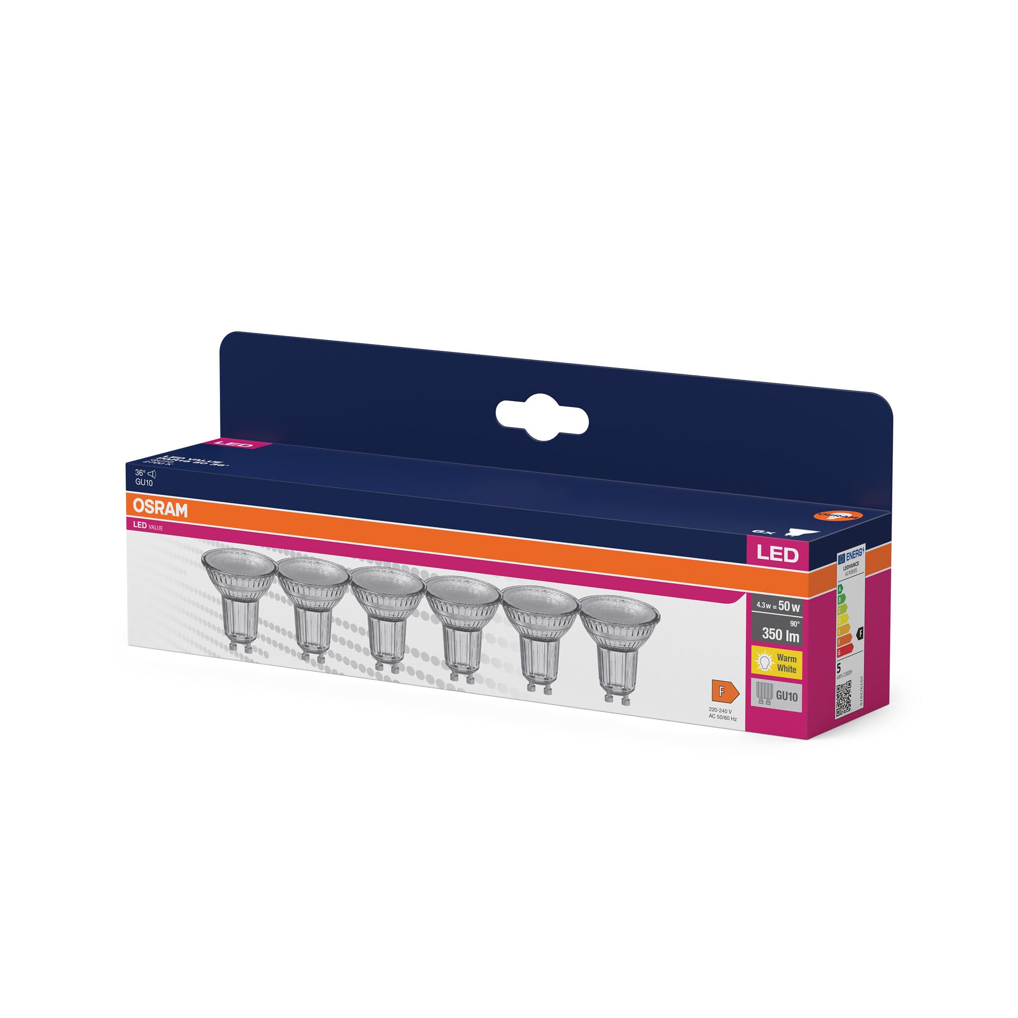 OSRAM LED Star VALUE PAR16, paquete de 60 bombillas, reemplaza bombillas
