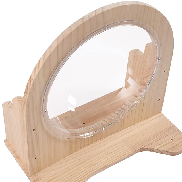 Foto 7 de 8 de Cápsula espacial de madera para gatos montada en la pared, cama para gatos grandes, transparente