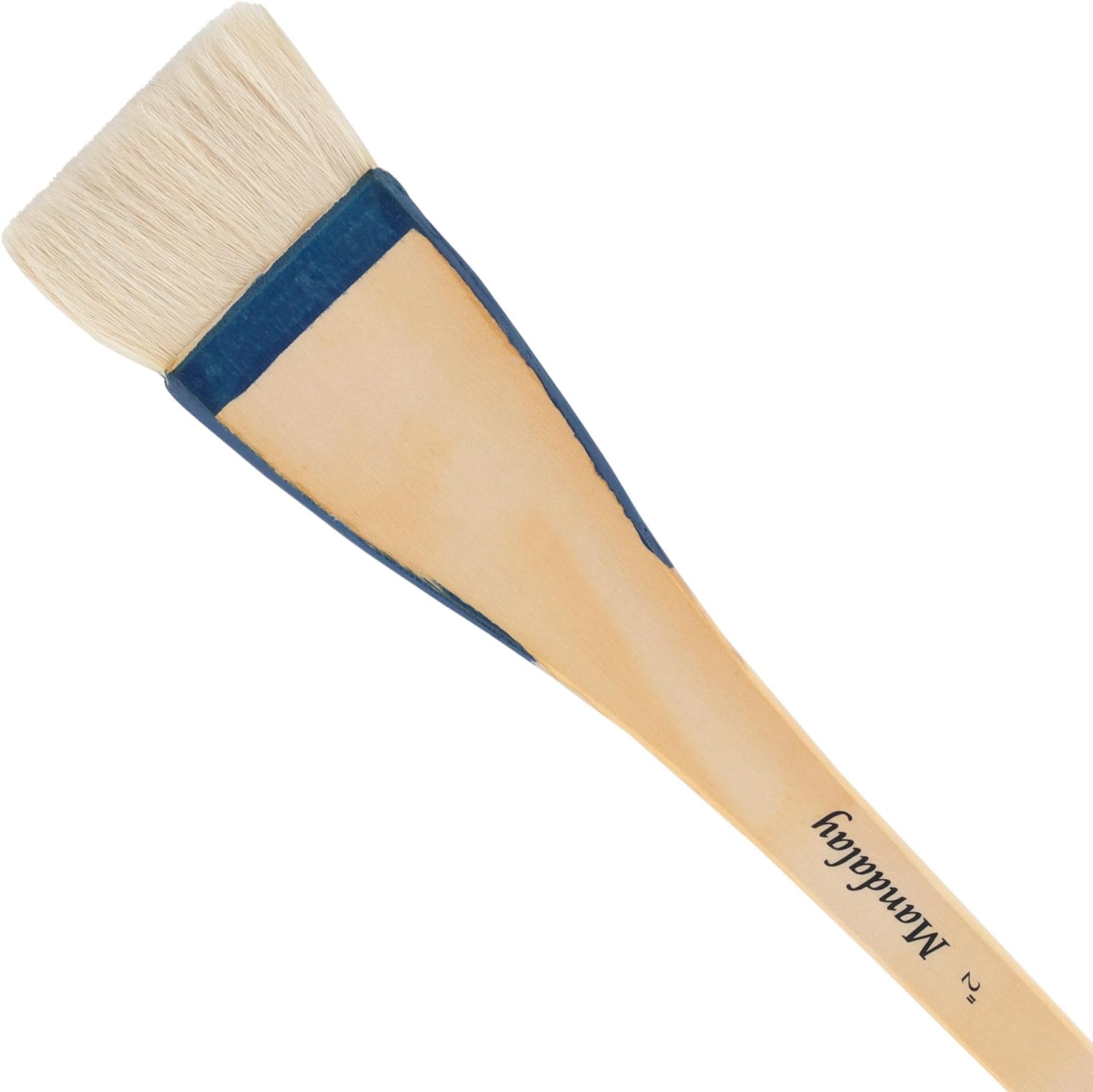 Mandalay Professional Goat Hair Hake Brush - 2" Wide Paint Brush with Paddle Handle for Professional Artists - Soft Natural Bristles Ideal for Sumi-e and Color Washes