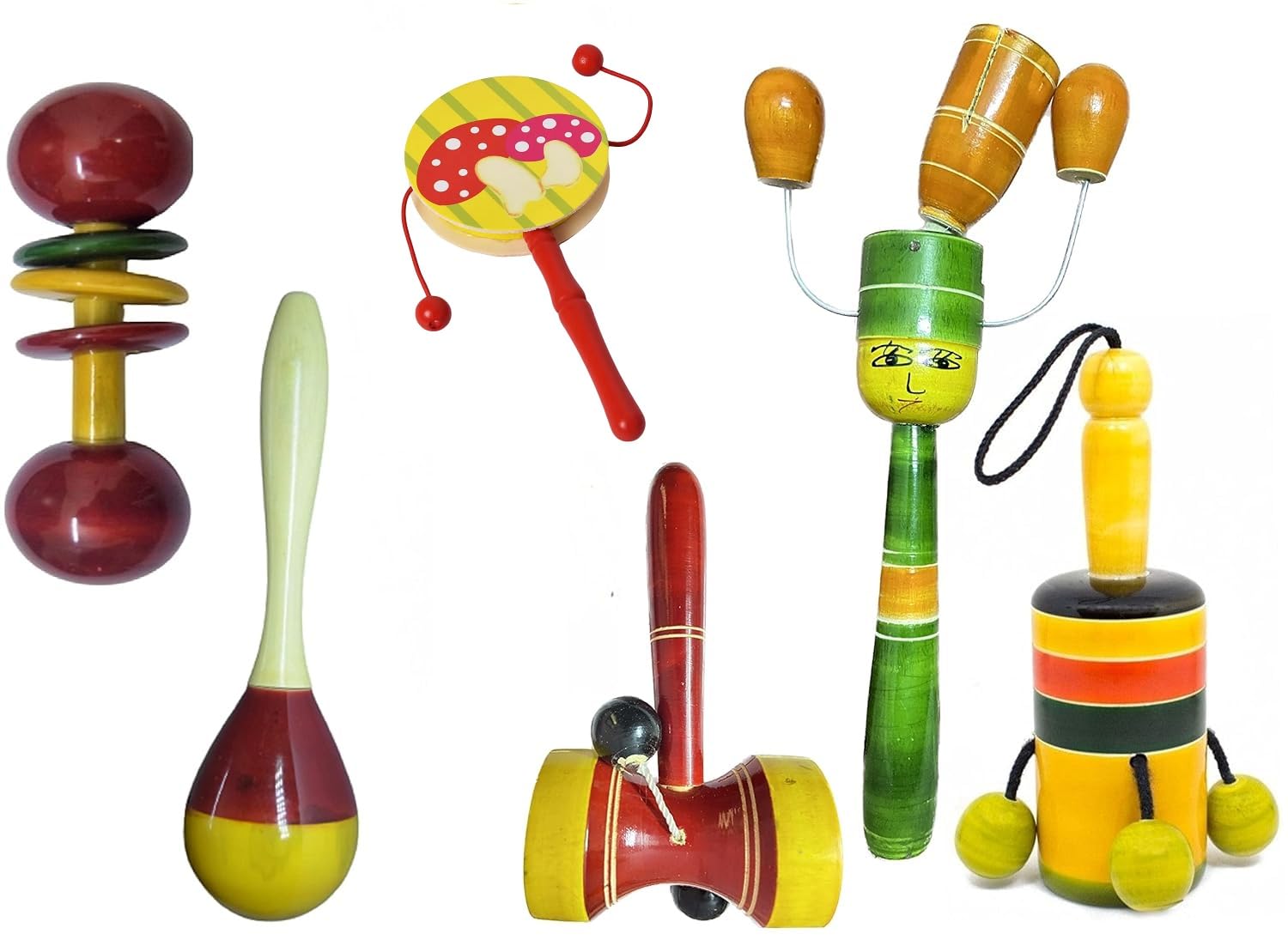 Little Mind Wooden Non Toxic Colourful Rattle Toys for Newborn Baby, Musical Infant Toy, Gift Set Age 0+ (Set of 6, Multicolor) (B0D92DD7YC) Amazon Price History, Amazon Price Tracker