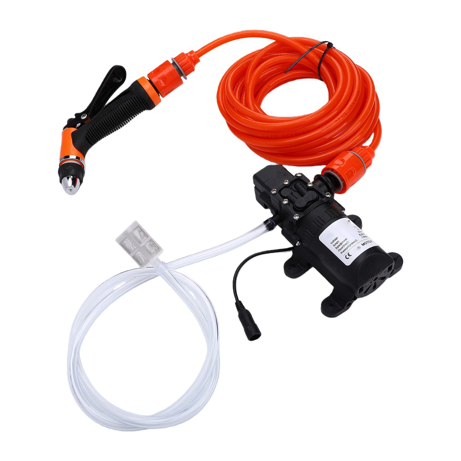 CHICIRIS 12V Przenośny Elektryczny Zestaw Pompy Myjki Ciśnieniowej, 100W Inteligentny Pistolet Myjki Samochodowej z Przepływem 8L/min do Czyszczenia Pojazdów