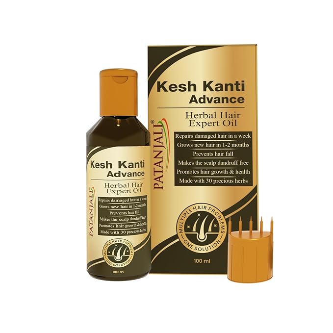 Patanjali Kesh Kanti Advance Herbal Hair Expert Oil 100ml, Stronger & Longer Hair for Women & Men, Nourishing Hair Oil Enriched with Amla, Reetha, Kalonji & Shikakai