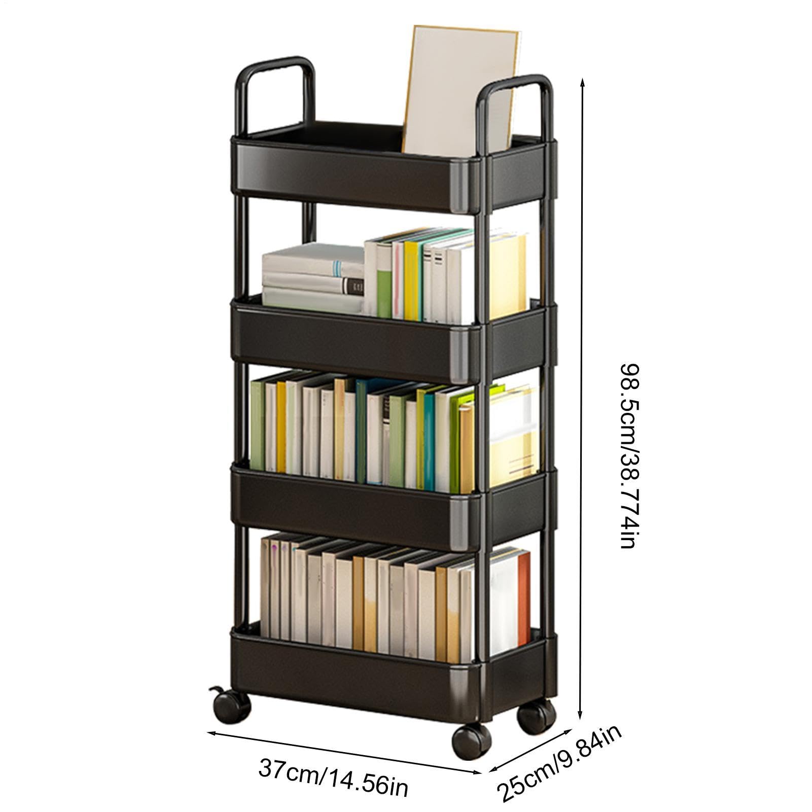 rodante, utilitario rodante | de Cocina | Carrito de | Almacenamiento con Ruedas de 3/4 Niveles, estanterías de Almacenamiento multifuncionales para Cocina, baño, lavadero