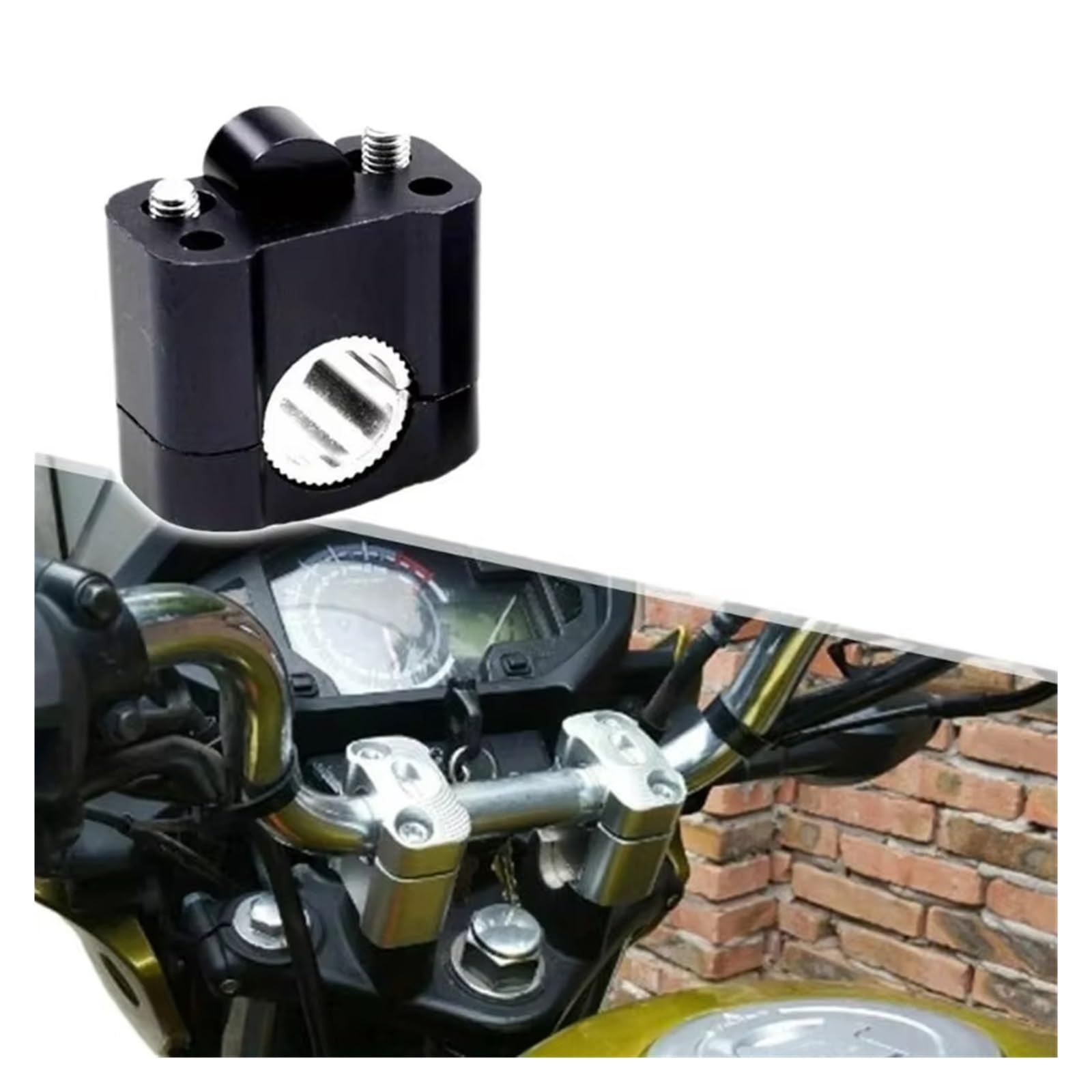 Adaptador Universal Para Manillar De Motocicleta Para Suzuki Elevador 22/28 Mm Alzas Manillar Moto(Negro)