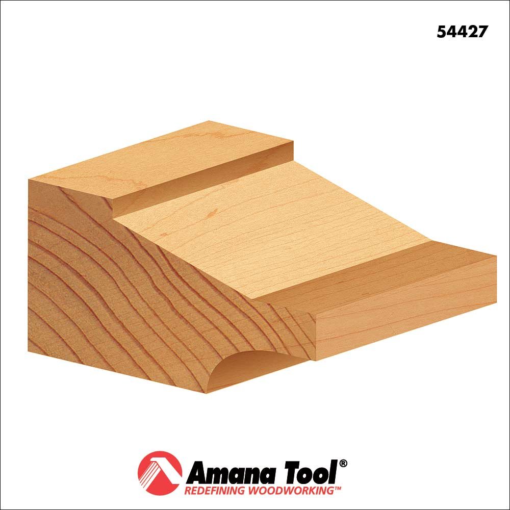 Amana Tool 54227 Fraise à défoncer traditionnelle à 2 cannelures pour panneau surélevé 9,5 cm de diamètre par tige de 1,27 cm avec fraise arrière