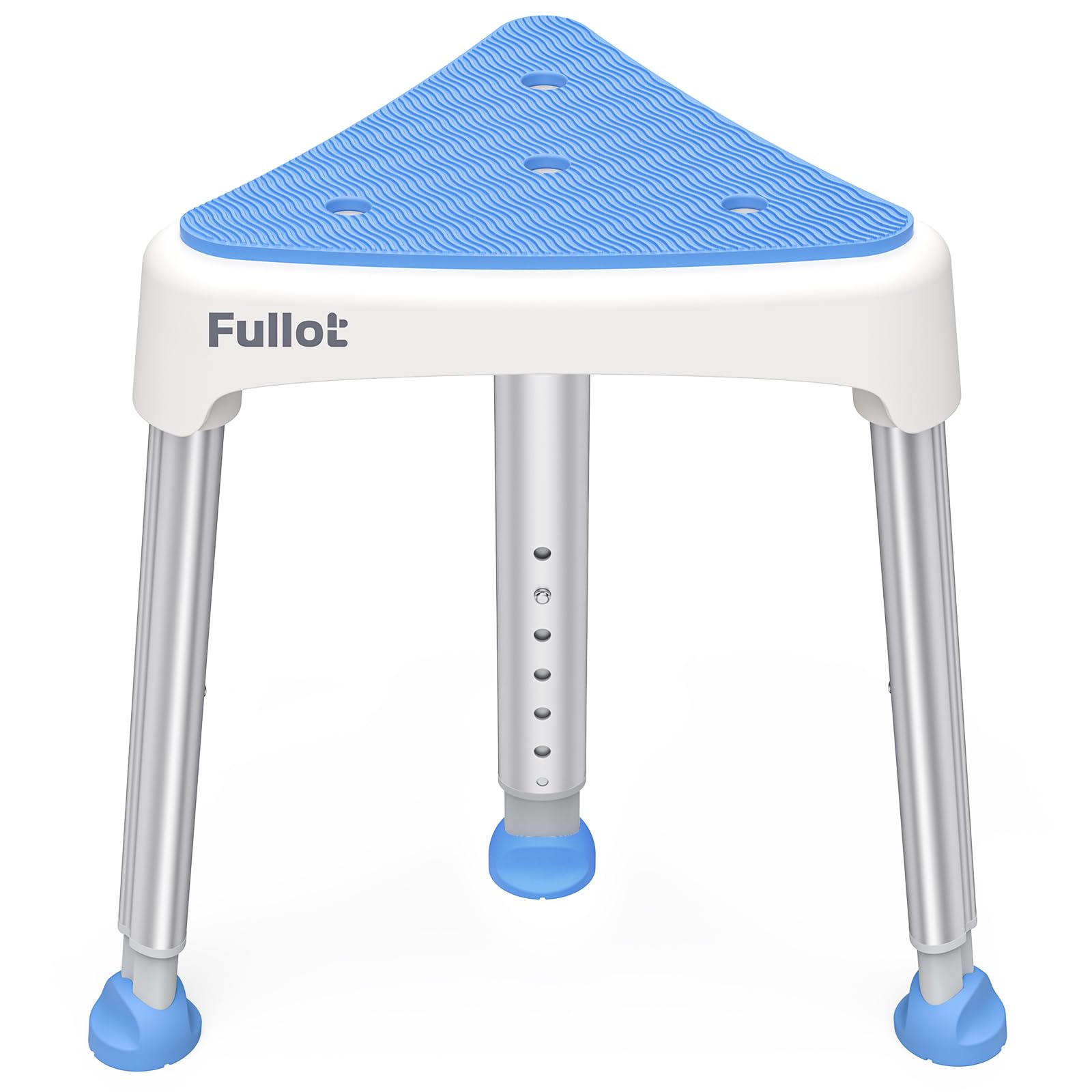 Space-Saving Triangular Shower Chair for Elderly and Disabled with EVA Pad, 400 lbs Adjustable Shower Stool Seat with Stable-Bracing, Non-Slip Tub Seat, Tool-Free Assembly