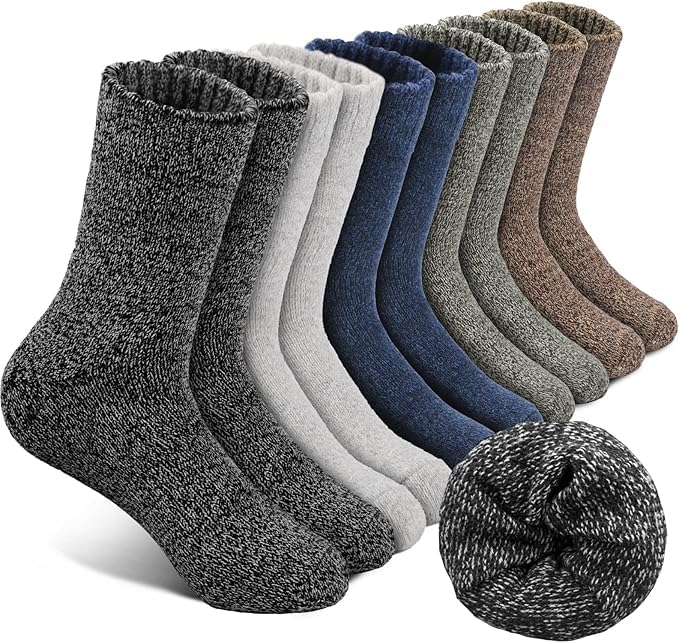 Calcetines Térmicos Para Hombre - Pack De 4 Pares, Talla 39-45 | Forro Cepillado, 2.5 Tog, 8 Veces Más Calientes Que Algodón