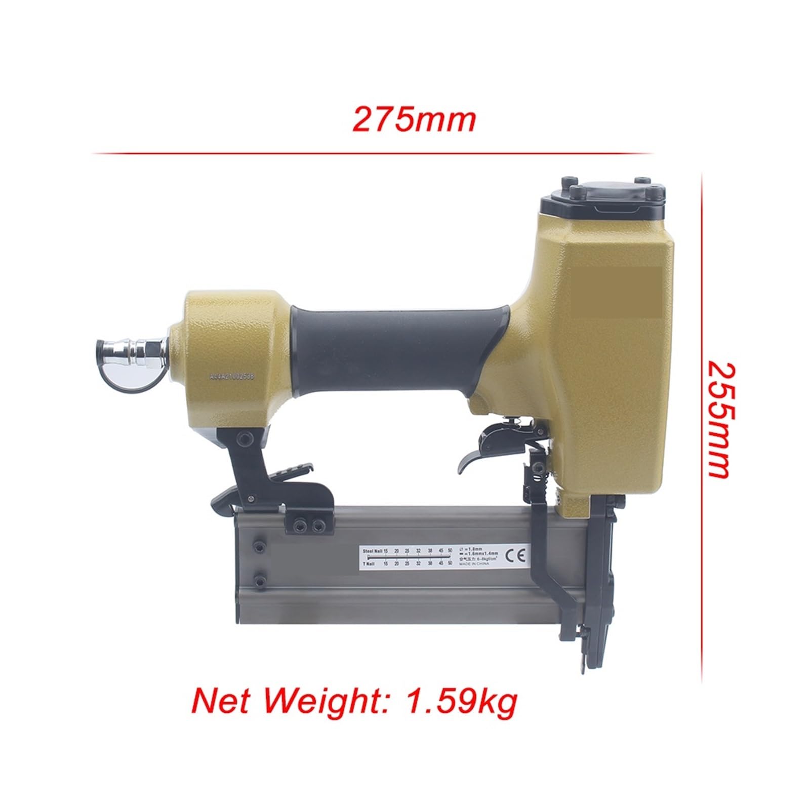 FST50 Przemysłowy Pneumatyczny Pistolet Do Gwoździ Typu T Pneumatyczny Pistolet Do Gwoździ 15-50 Mm 16GA Pneumatyczny Pistolet Do Gwoździ Do precyzyjnego frezowania