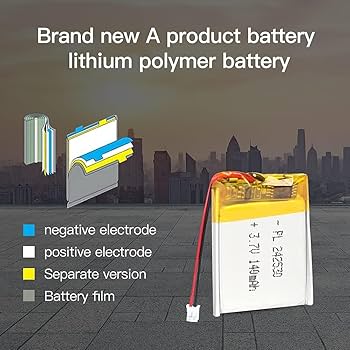 ぽて Amazon | 3.7V 140mAh 242530 Lipoバッテリー充電式リチウム