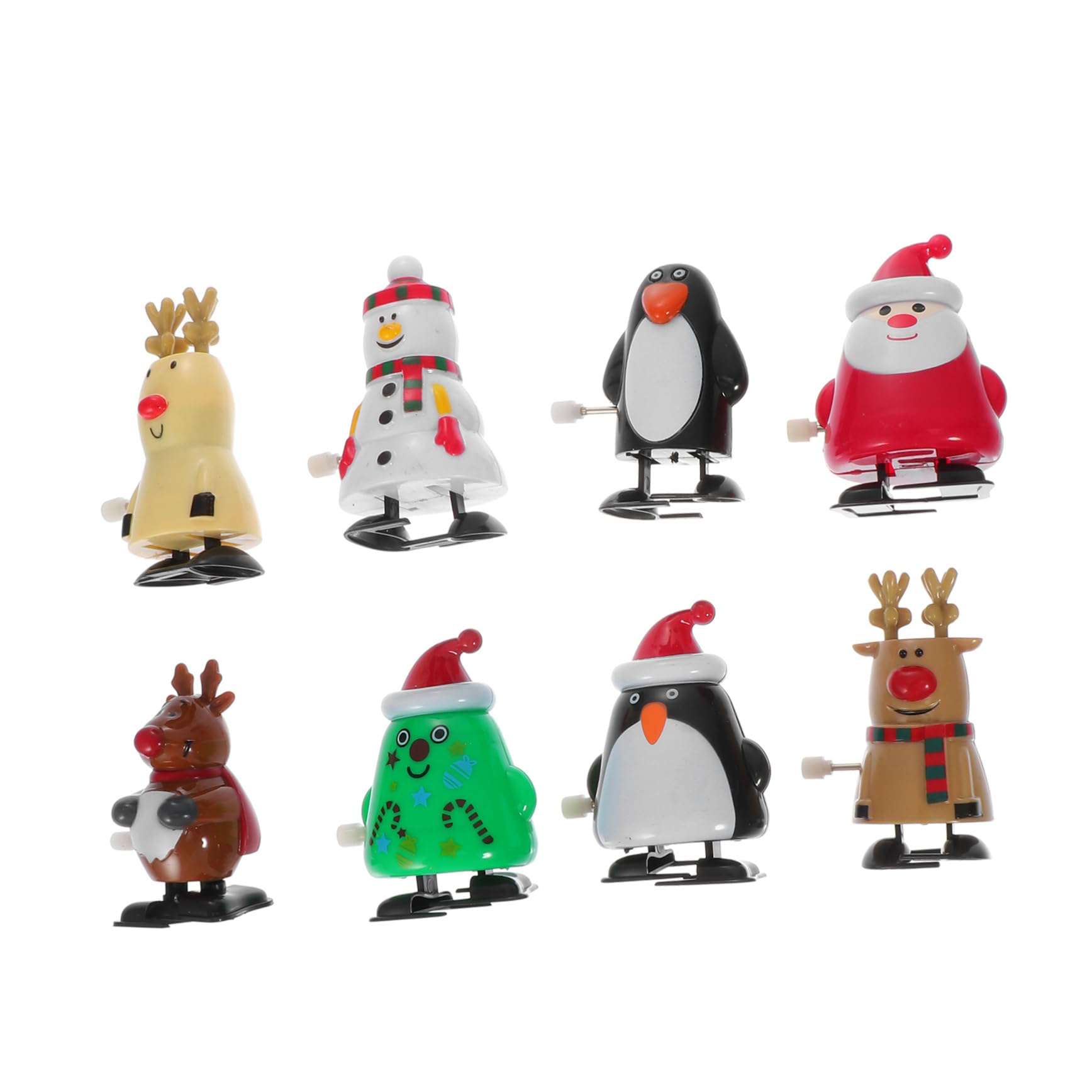 Hemoton Iron Wind-up Toys Bulk 8 Pcs Christmas Toys Boys and Girls Christmas Supplies Random Color