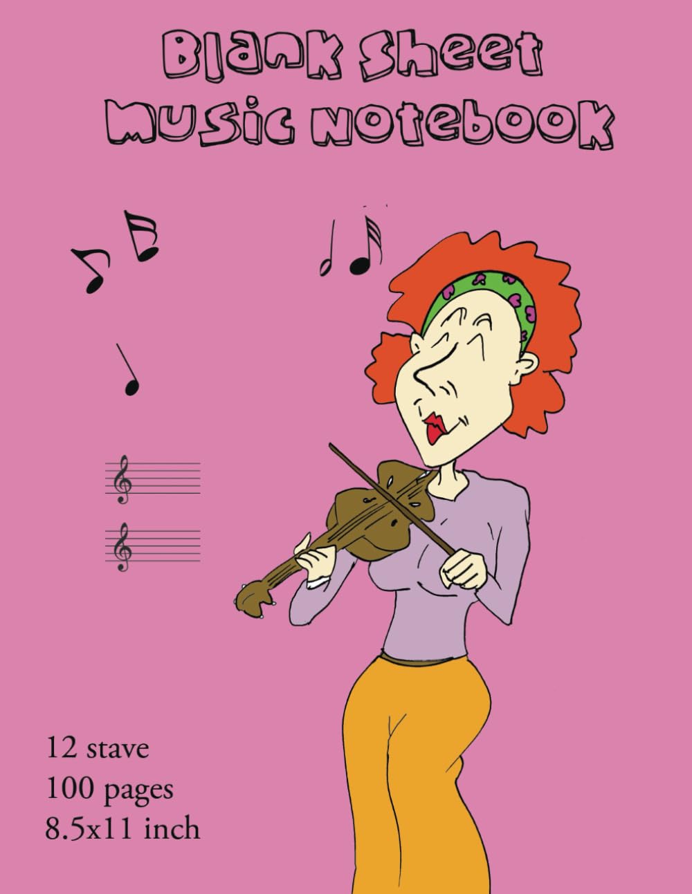 Blank sheet music notebook: 12 stave musical treble clef - 100 pages - inch 8.5x11 (Italian Edition)