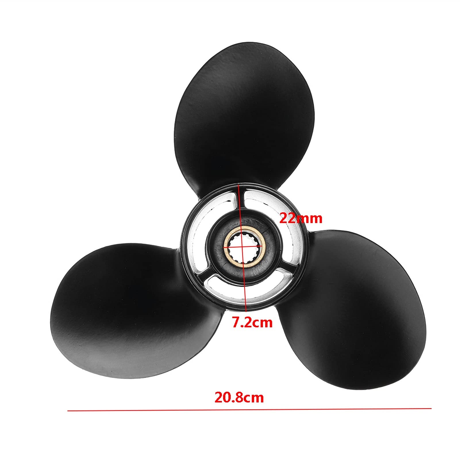 Śmigło zaburtowe 9,25 X 9,8 Tohatsu 9,9-20 KM 362B641080 48-897752A11 Aluminiowe 14 zębów wielowypustowych Czarne śmigło