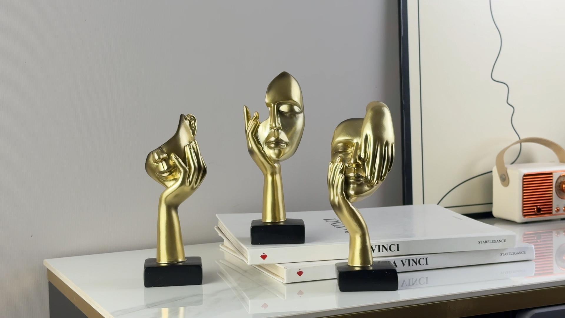 Set de 3 Estatuas Pequeñas Pensador Decoración Abstracta miniatura 7