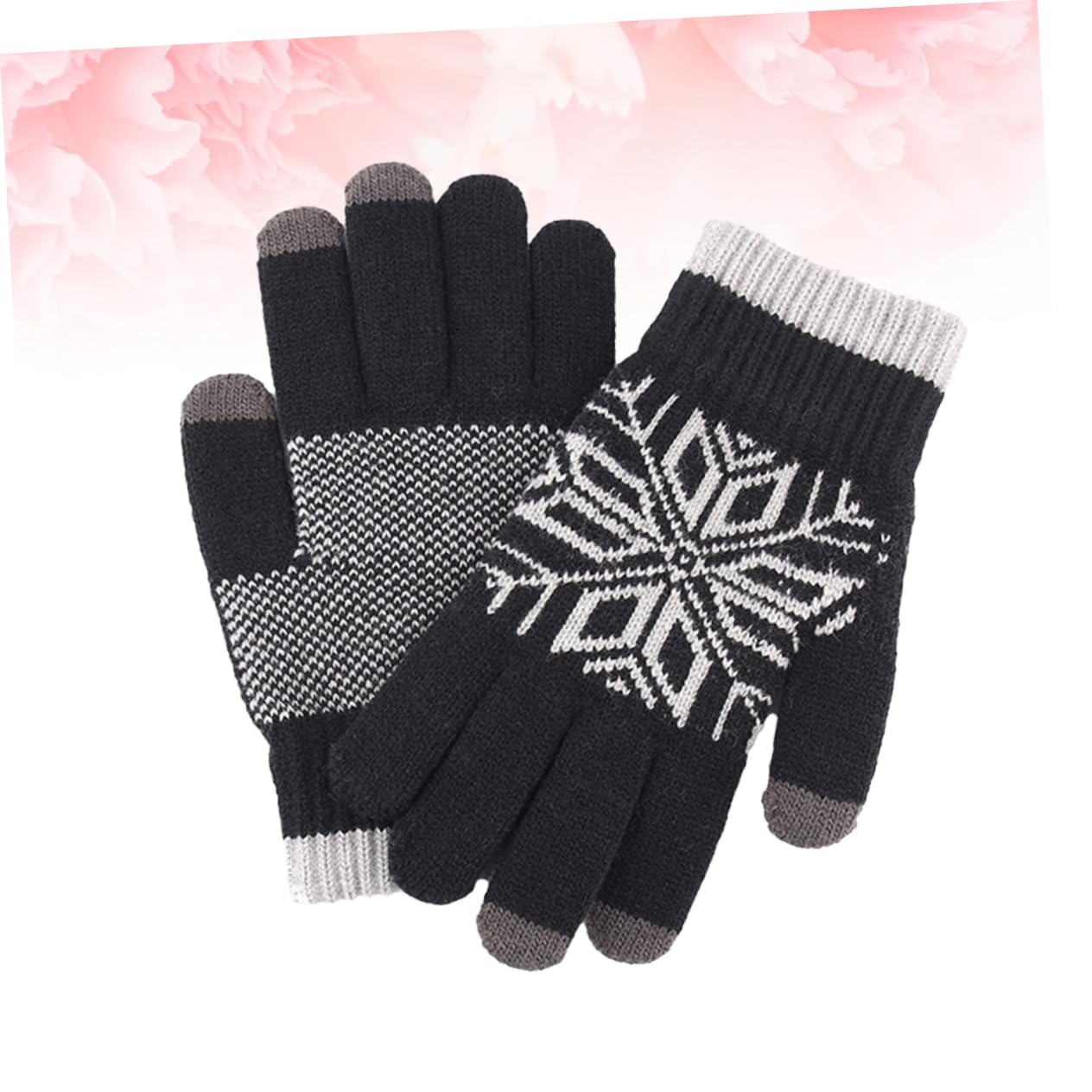 3piezas Guantes De Gruesos Para Pantalla Táctil Resistentes Al Viento y Antideslizantes Para Actividades Al Aire Negro