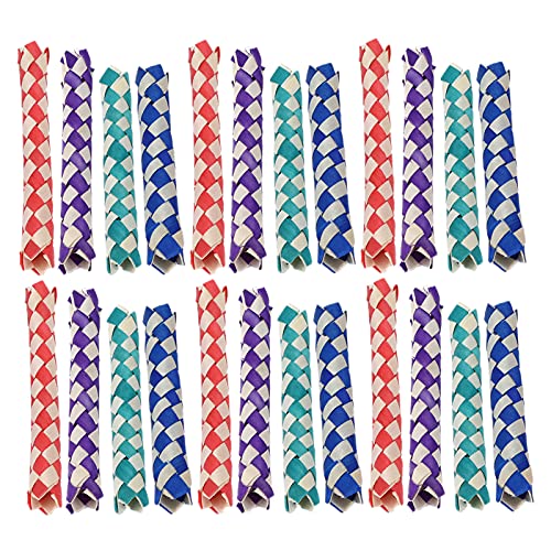 Yosoo Health Gear Bird Finger Traps, 24PCS Bamboo Chinese Finger Traps for Parrots Bird Chew Toys and Foraging Toys
