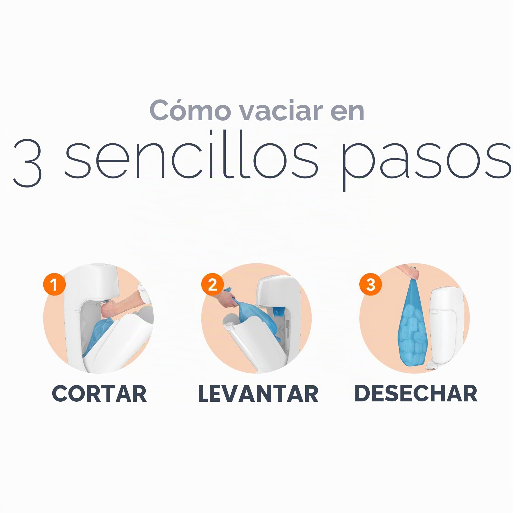 Playtex Diaper Genie - Cubeta completa con antimicrobiano integrado que controla el olor, incluye cubeta y 1 recambio, blanco, 8 libras