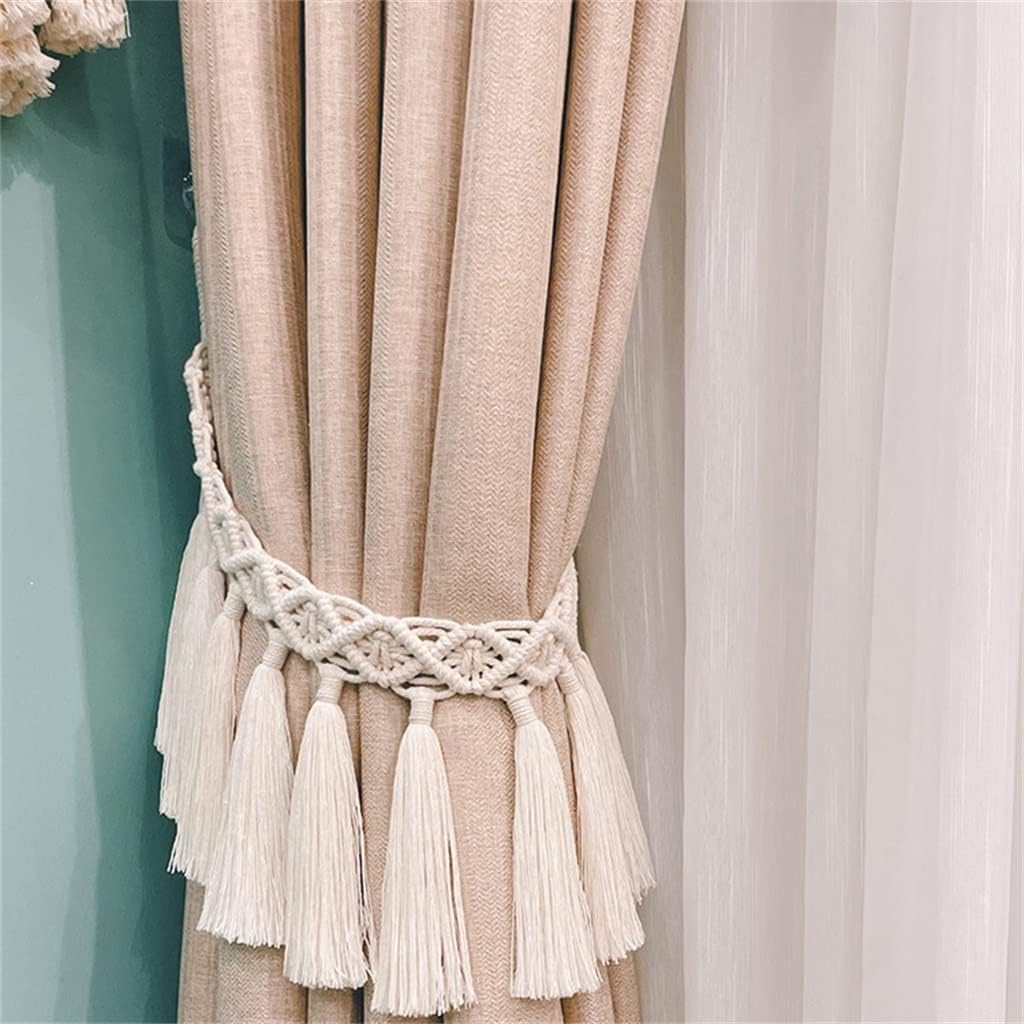 FMURY Curtain Buckle Strap Hand-Woven Bay Window Curtain Decorative Tassel Strapping Rope