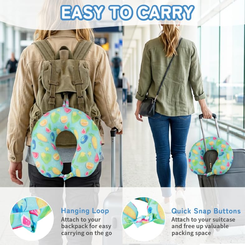 Image of Cooling Travel Pillows, Cool To Touch Neck Pillow for Teens and Adults