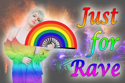 Miniatura 2 de OMyTea Pride Rainbow Fan - Ventilador de mano plegable grande para hombres y mujeres, para EDM, festival de música, club, evento, fiesta, baile,